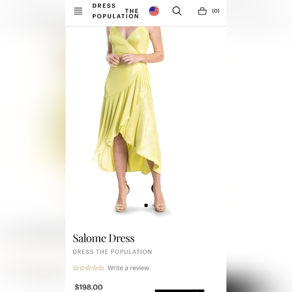 dress the population salome dress $198 Dress The Population Women's Green V-Neck Salome Wrap Dress Size M